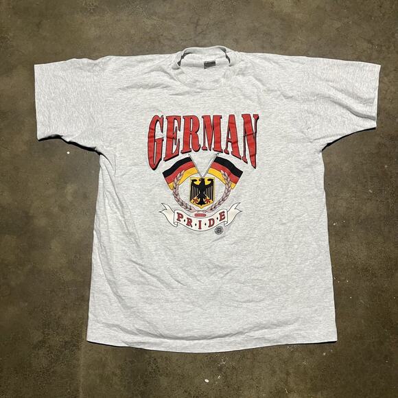 Vintage 90s German Pride Grey Germany Graphic T-Shirt - Picture 1 of 4